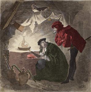 Unknown_artist_-_Mephistopheles_(Mephisto)_a_Faust_Illustration_de_Faust_by_Johann_Wolfgang_von_-_(MeisterDrucke-1005453)