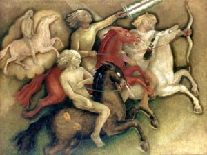 The Four Horsemen of the Apocalypse (oil on canvas)