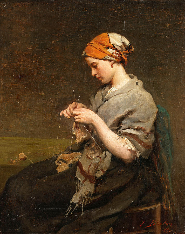 girl-knitting-jules-breton